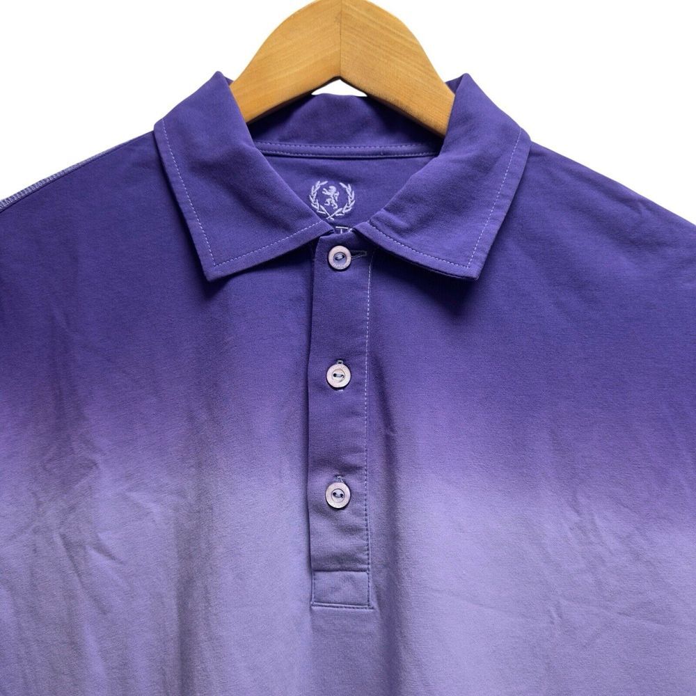 Bugatchi Uomo Men's Size Medium Golf Polo Purple Ombre‎ Shirt Cotton/Spandex euc